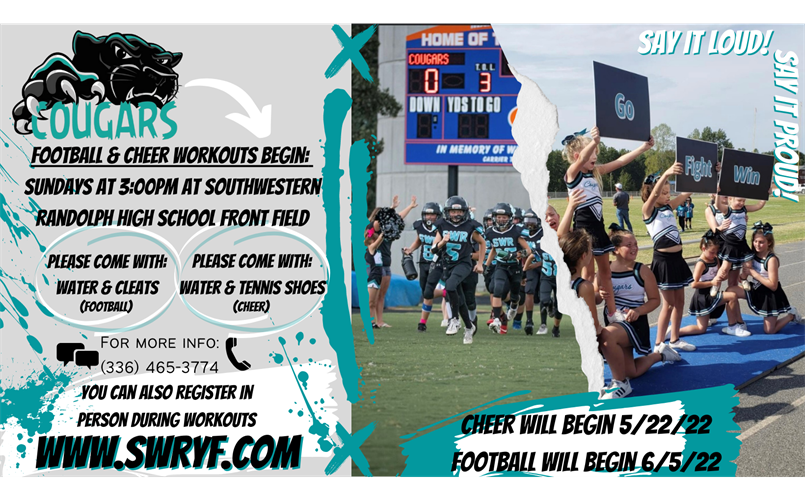 Football and Cheer workouts on Sundays starting 6/5/22